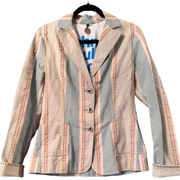 Nickel Jackets & Blazers - Nickel fitted Beatles striped Blazer casual Friday 8 fun unique statement